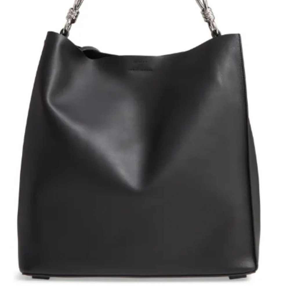 ALLSAINTS Captain Leather Tote- Deep Navy